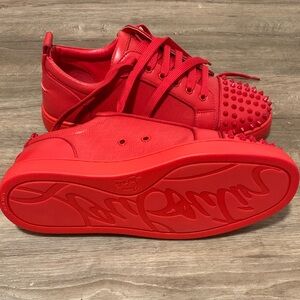 Christian Louboutin Red Spiked Sneakers